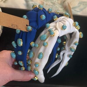 Beaded Blue and White Headbands